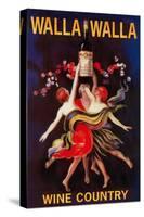 Women Dancing with Wine - Walla Walla, Washington-Lantern Press-Stretched Canvas