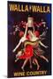 Women Dancing with Wine - Walla Walla, Washington-Lantern Press-Mounted Art Print