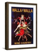 Women Dancing with Wine - Walla Walla, Washington-Lantern Press-Framed Art Print