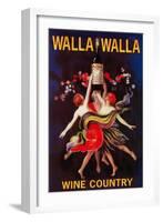 Women Dancing with Wine - Walla Walla, Washington-Lantern Press-Framed Art Print