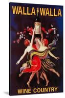 Women Dancing with Wine - Walla Walla, Washington-Lantern Press-Stretched Canvas