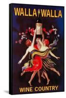 Women Dancing with Wine - Walla Walla, Washington-Lantern Press-Framed Stretched Canvas