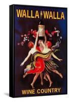 Women Dancing with Wine - Walla Walla, Washington-Lantern Press-Framed Stretched Canvas