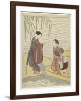 Women Disembarking from a Boat, C. 1767-Suzuki Harunobu-Framed Giclee Print