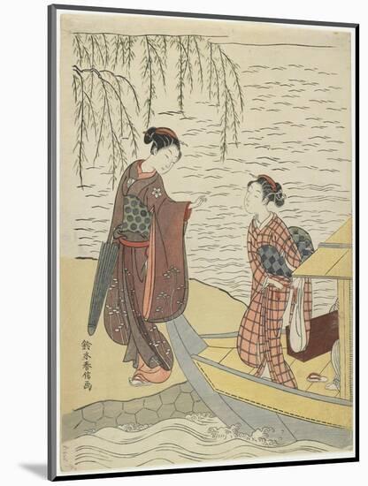 Women Disembarking from a Boat, C. 1767-Suzuki Harunobu-Mounted Giclee Print