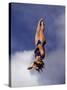 Women Diver Flying Through the Air, California, USA-Paul Sutton-Stretched Canvas