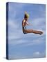 Women Diver Flying Through the Air, California, USA-Paul Sutton-Stretched Canvas