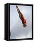 Women Diver Flying Through the Air, California, USA-Paul Sutton-Framed Stretched Canvas