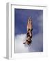 Women Diver Flying Through the Air, California, USA-Paul Sutton-Framed Photographic Print