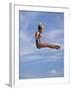 Women Diver Flying Through the Air, California, USA-Paul Sutton-Framed Photographic Print