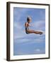 Women Diver Flying Through the Air, California, USA-Paul Sutton-Framed Photographic Print