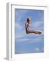 Women Diver Flying Through the Air, California, USA-Paul Sutton-Framed Photographic Print