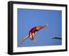Women Diver Flying Through the Air-null-Framed Premium Photographic Print