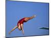 Women Diver Flying Through the Air-null-Mounted Photographic Print