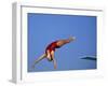 Women Diver Flying Through the Air-null-Framed Photographic Print