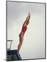 Women Diver Preparing to Jump Off the Platform, California, USA-Paul Sutton-Mounted Photographic Print