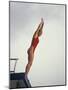 Women Diver Preparing to Jump Off the Platform, California, USA-Paul Sutton-Mounted Photographic Print
