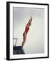 Women Diver Preparing to Jump Off the Platform, California, USA-Paul Sutton-Framed Photographic Print