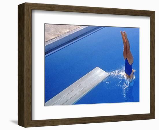 Women Diving into the Pool-null-Framed Photographic Print