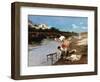 Women Doing Laundry on River, 1867-Alberto Issel-Framed Giclee Print