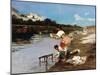 Women Doing Laundry on River, 1867-Alberto Issel-Mounted Giclee Print