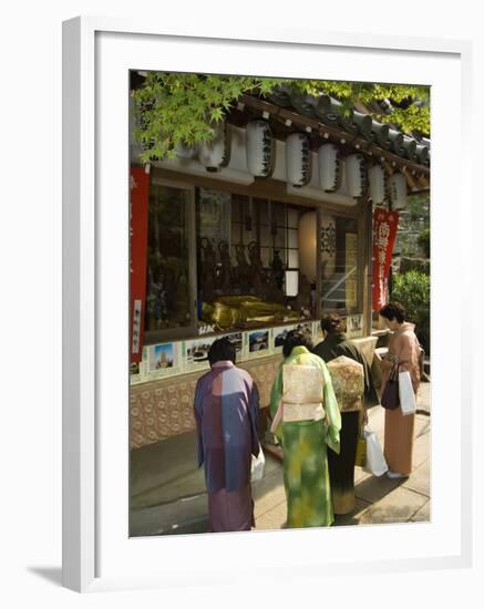 Women Dressed in Kimono for Tea Ceremony at Temple, Miyajima Island, Hiroshima Prefecture, Japan-Christian Kober-Framed Photographic Print