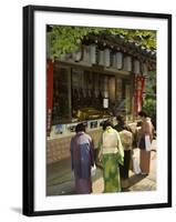 Women Dressed in Kimono for Tea Ceremony at Temple, Miyajima Island, Hiroshima Prefecture, Japan-Christian Kober-Framed Photographic Print