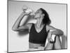 Women Drinking after Exercise Session in Fitness Studio, New York, New York, USA-Paul Sutton-Mounted Photographic Print