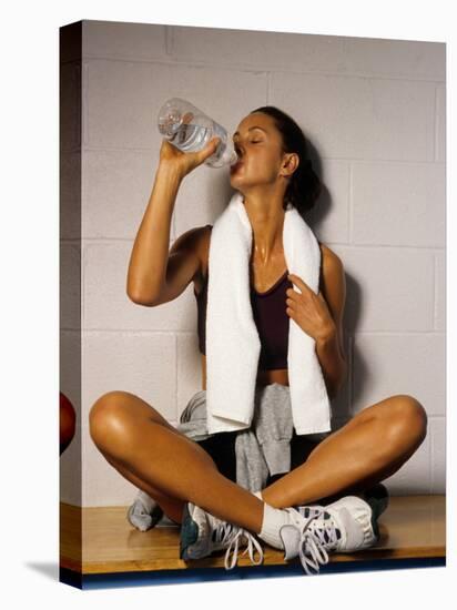 Women Drinking after Exercise Session, New York, New York-Paul Sutton-Stretched Canvas