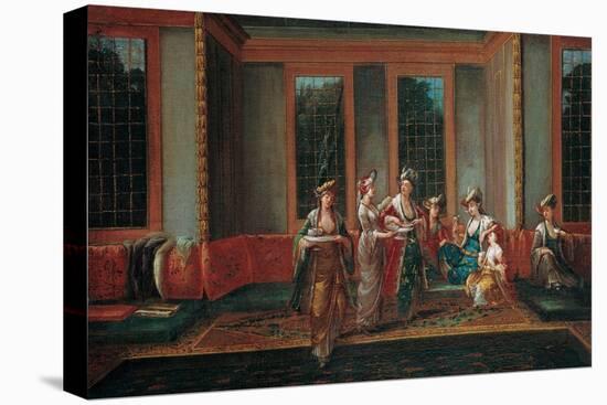 Women Drinking Coffee, 1720s-Jean-Baptiste Vanmour-Stretched Canvas