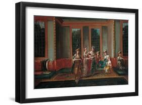 Women Drinking Coffee, 1720s-Jean-Baptiste Vanmour-Framed Giclee Print