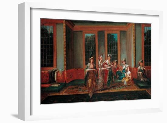 Women Drinking Coffee-Jean-Baptiste Vanmour-Framed Giclee Print