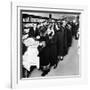 Women Eagerly Shop across the Counter at a Newly Opened Sears Retail Store-null-Framed Photo