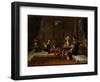 Women Embroidering, 1730s-Jean-Baptiste Vanmour-Framed Giclee Print