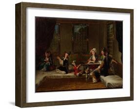 Women Embroidering, 1730s-Jean-Baptiste Vanmour-Framed Giclee Print