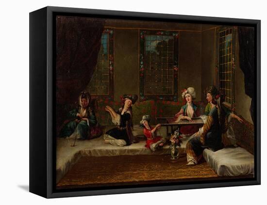 Women Embroidering, 1730s-Jean-Baptiste Vanmour-Framed Stretched Canvas