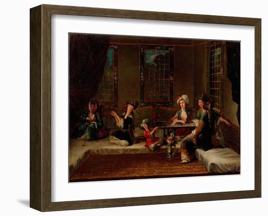 Women Embroidering-Jean-Baptiste Vanmour-Framed Giclee Print