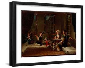 Women Embroidering-Jean-Baptiste Vanmour-Framed Giclee Print