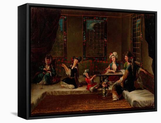 Women Embroidering-Jean-Baptiste Vanmour-Framed Stretched Canvas