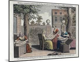 Women Examining Silk Moth Eggs and Putting Them in Boxes for Hatching into Caterpillars, 1748-null-Mounted Giclee Print