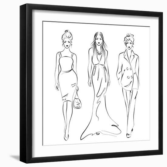 Women Fashion-greenga-Framed Art Print