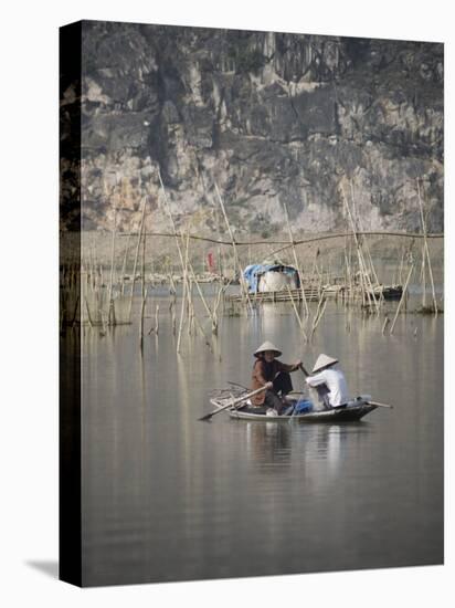 Women Fishing in River from Boat, Vietnam, Indochina, Southeast Asia, Asia-Purcell-Holmes-Stretched Canvas