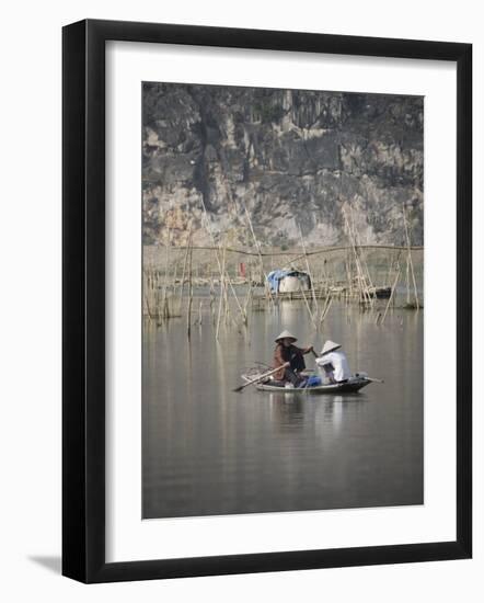 Women Fishing in River from Boat, Vietnam, Indochina, Southeast Asia, Asia-Purcell-Holmes-Framed Photographic Print