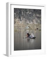 Women Fishing in River from Boat, Vietnam, Indochina, Southeast Asia, Asia-Purcell-Holmes-Framed Photographic Print