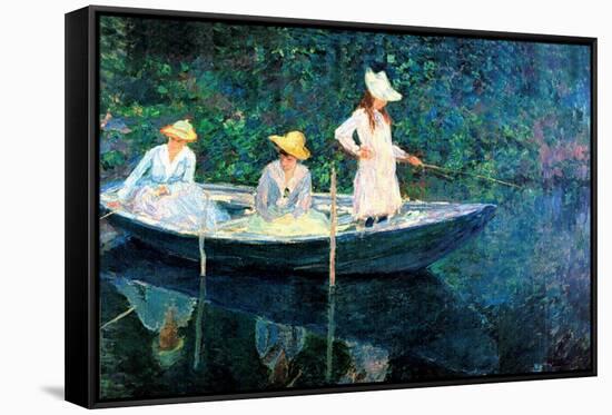 Women Fishing-Claude Monet-Framed Stretched Canvas