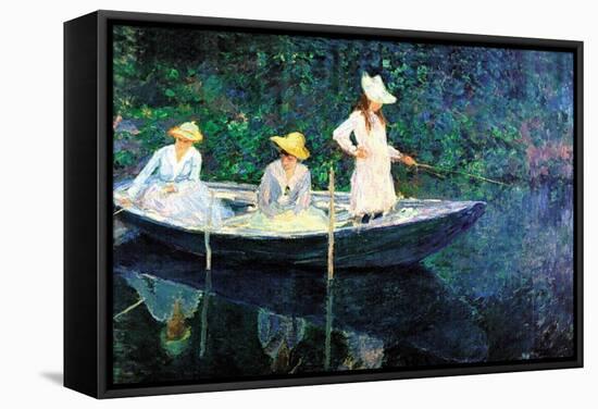 Women Fishing-Claude Monet-Framed Stretched Canvas