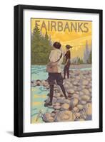 Women Fly Fishing, Fairbanks, Alaska-Lantern Press-Framed Art Print