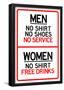Women Free Drinks Men No Service Parking Sign Poster-null-Framed Poster