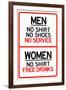 Women Free Drinks Men No Service Parking-null-Framed Art Print