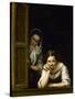 Women from Galicia at the Window, 1655-1660-Bartolome Esteban Murillo-Stretched Canvas